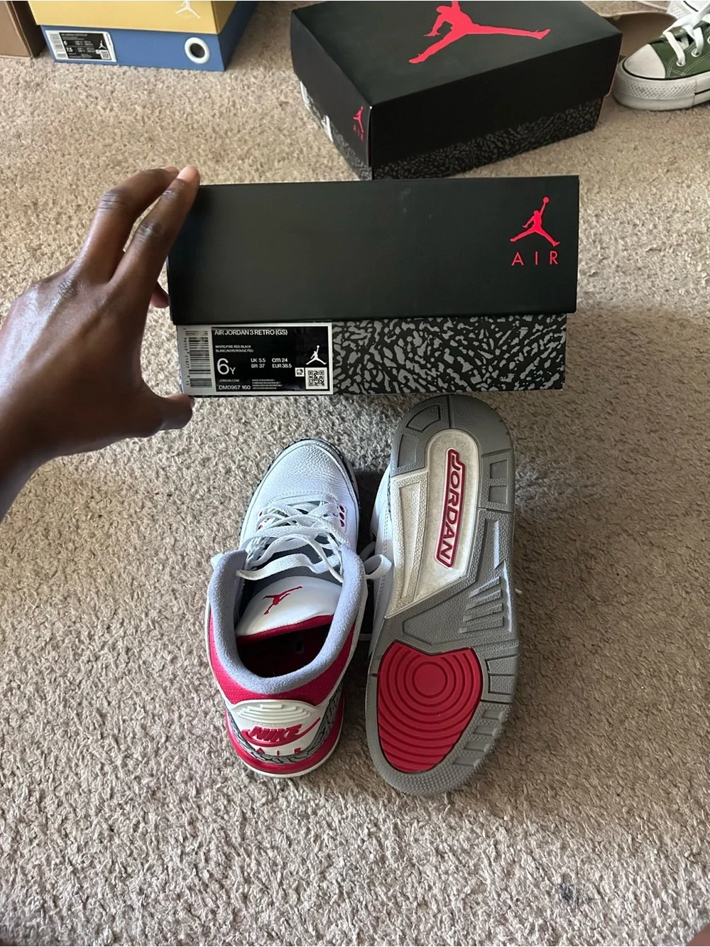 2022 Air Jordan 3 retro GS “Fire Red”
